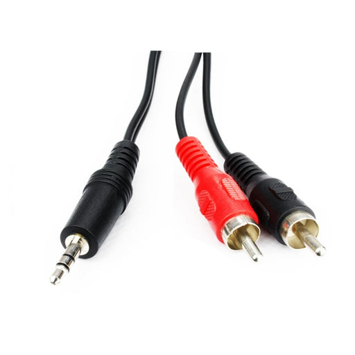 3.5mm (M) Stereo Jack to 2 x RCA Plug (M + M) 3m Black OEM Cable-Cables-Gigante Computers