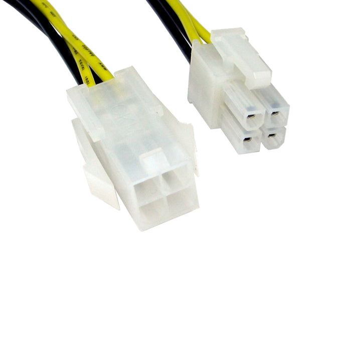 4-Pin ATX (M) to 4-Pin ATX (F) 0.28m Black and Yellow OEM Internal Extension Cable-Internal Cables-Gigante Computers