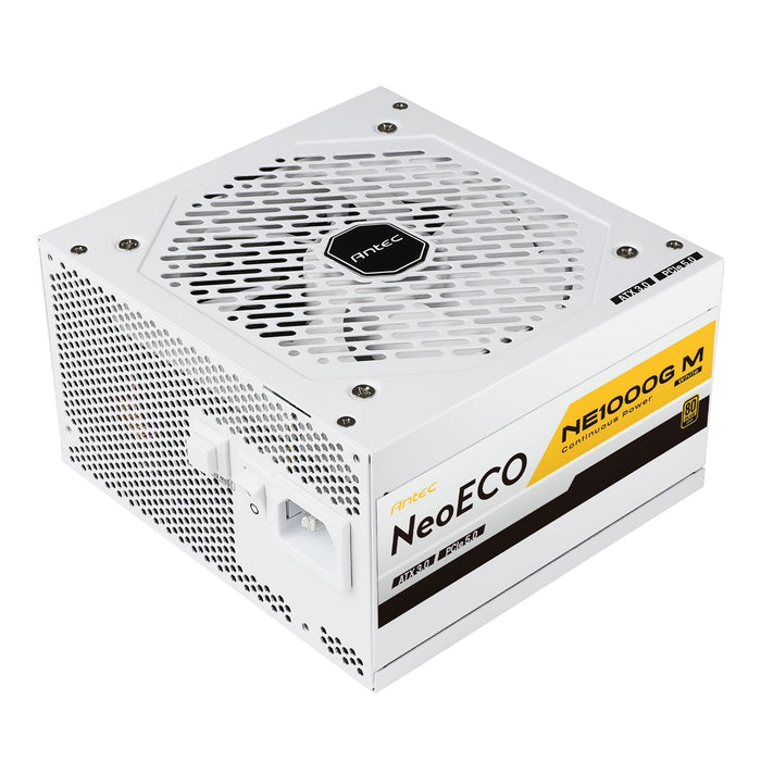 Antec 1000W NeoECO NE1000GM PSU, Fully Modular, FDM Fan, 80+ Gold, ATX 3.0, PCIe 5.0, Zero RPM Manager, Compact Design, White-Power Supplies-Gigante Computers