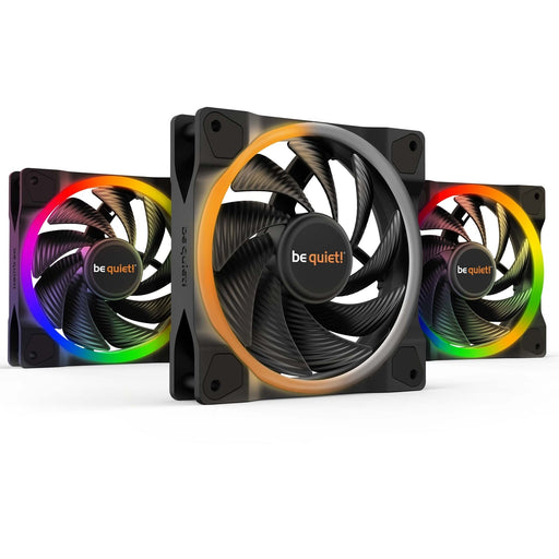 Be Quiet (BL077) Light Wings 12cm PWM ARGB High Speed Case Fan x3, Rifle Bearing, 18 LEDs, Front & Rear Lighting, Up to 2500 RPM, 3 Pack-Cooling-Gigante Computers