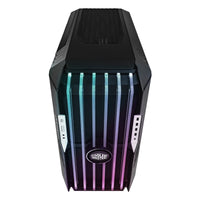 COOLER MASTER HAF 700 EVO Case, Titanium Grey, Full Tower, 4 x USB 3.2 Gen 1 Type-A, 1 x USB 3.2 Gen 2 Type-C, Tempered Glass Side Window Panel, Edge Lit Front Intake Blades with IRIS Customisable LCD Assistant-Cases-Gigante Computers