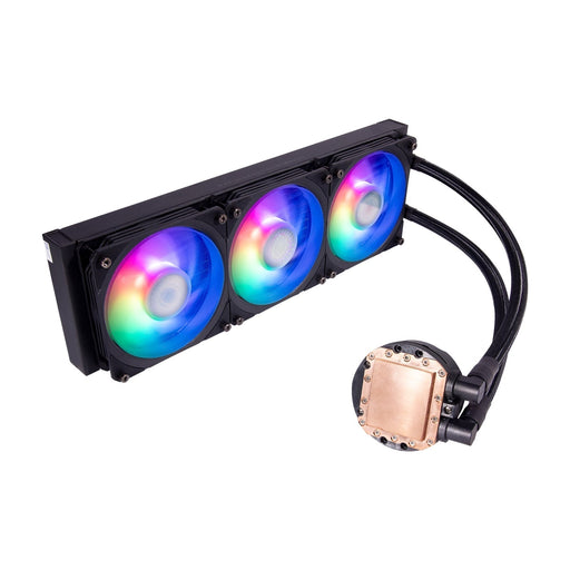 COOLER MASTER MasterLiquid Pro PL360 Flux AiO Liquid CPU Cooler, Universal Socket, 360mm Radiator, PWM 2300RPM Cooling Fans, Addressable Gen 2 RGB LED Lighting with Dual Loop ARGB Pump & Wired ARGB Controller, Low Profile Radiator-Fans-Gigante Computers