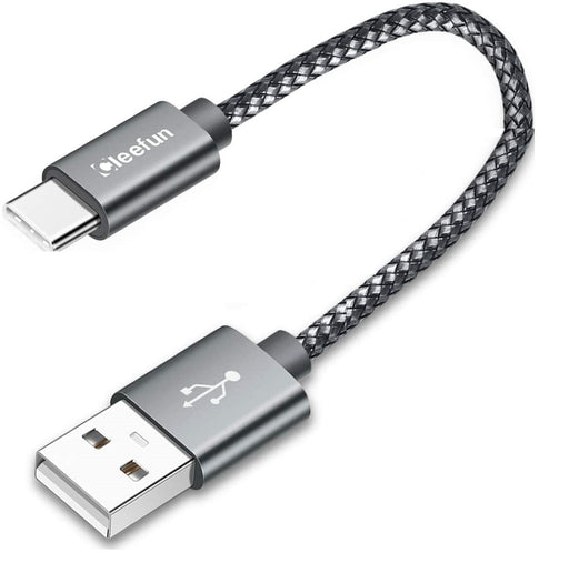 Cleefun Short 0.3m Nylon Braided USB-A to USB-C Fast Charging Cable-Data Cables-Gigante Computers