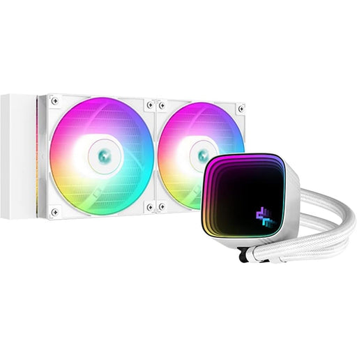 DeepCool LS520 SE WH All In One Liquid CPU Cooler, White, ARGB LED Lighting, 2x 120mm PWM Fans, 240mm Radiator,Intel/AMD-Fans-Gigante Computers