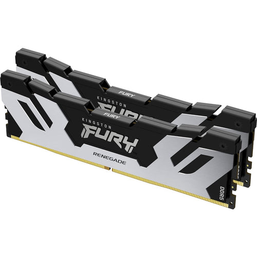 Kingston Fury Renegade 64GB Kit (2 x 32GB), DDR5, 6400MHz, CL32, 1.4V, ECC, XMP 3.0, PMIC, DIMM Memory, Black/Silver-Memory - Desktop-Gigante Computers