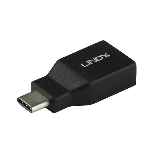 LINDY 41899 USB Adapter, USB 3.2 Type-C (M) to USB 3.2 Type-A (F), Adapter, Black, Supports Data Transfer Speeds up to 10Gbps, Robust PVC Housing & Nickel Connectors, Retail Polybag Packaging-Cables-Gigante Computers