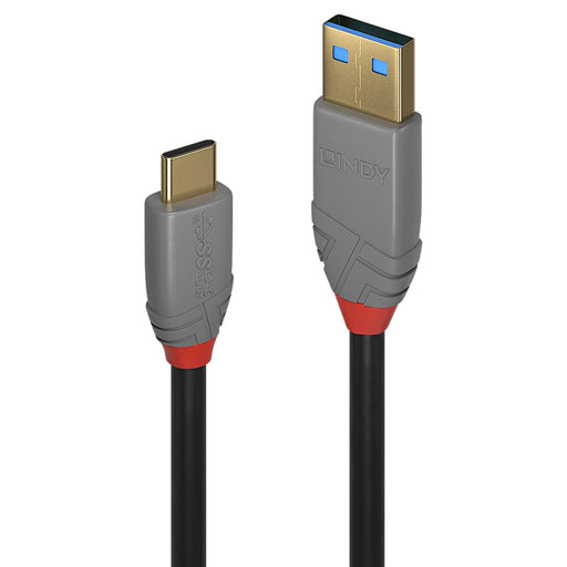 Lindy 36912 1.5m USB 3.2 Type A to C Cable, 5A PD, Anthra Line-Cables-Gigante Computers