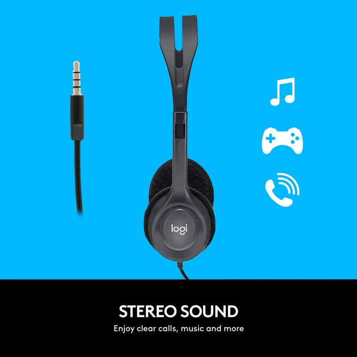 Logitech H111 Stereo 3.5mm multi-device headset-Speakers-Gigante Computers