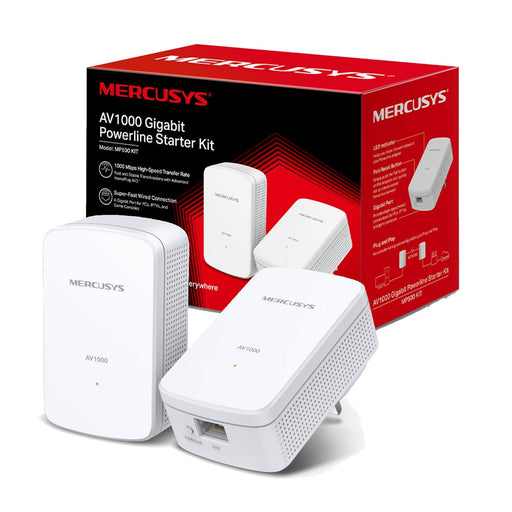 Mercusys MP500 KIT AV1000 Gigabit Powerline Starter Kit (UK Plug)-Homeplug-Gigante Computers