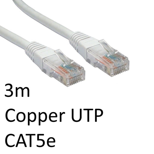 RJ45 (M) to RJ45 (M) CAT5e 3m White OEM Moulded Boot Copper UTP Network Cable-Network Cables-Gigante Computers