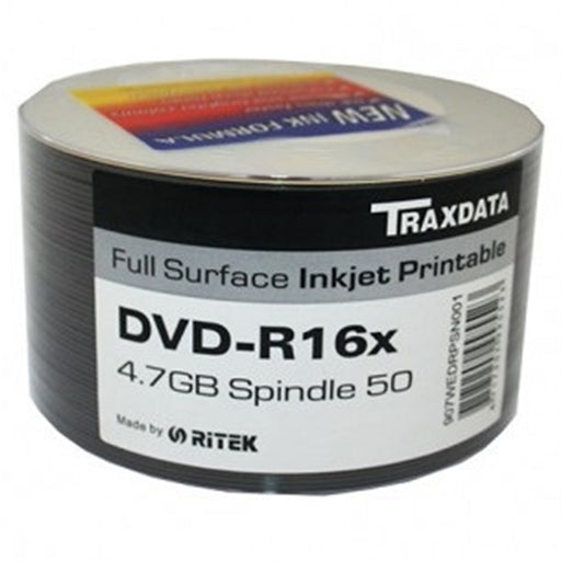 Ritek Traxdata DVD-R 16X 50Pk Boxed Printable-Media-Gigante Computers