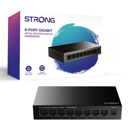 Strong SW8000MUK 8 Port Gigabit Switch (Metal)-Networking-Gigante Computers