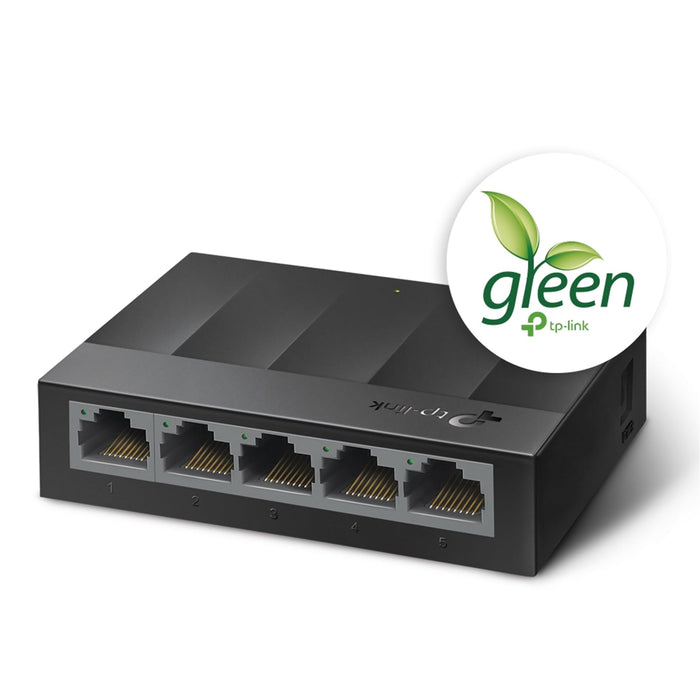 TP-LINK (LS1005G) 5-Port Gigabit Unmanaged Desktop LiteWave Switch, Green Technology, Plastic Case-Switches-Gigante Computers