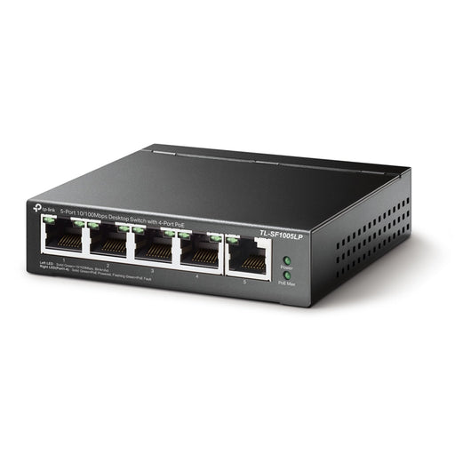 TP-LINK (TL-SF1005P) 5-Port 10/100 Unmanaged Desktop Switch, 4 Port PoE, Steel Case-Switches-Gigante Computers