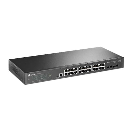 TP-LINK (TL-SG3428X) JetStream 24-Port Gigabit L2+ Managed Switch with 4 10GE SFP+ Slots, L2+/L3, Fanless, Rackmountable-Switches-Gigante Computers