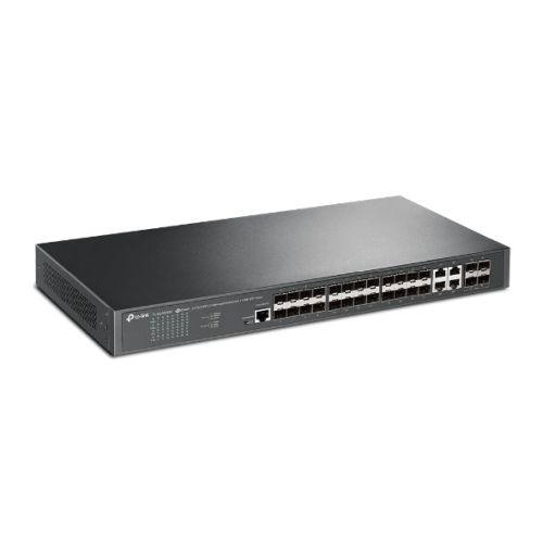 TP-LINK (TL-SG3428XF) JetStream 24-Port SFP L2+ Managed Switch w/ 4 10GE SFP+ Slots, Dual Redundant PSUs, Rackmountable-Switches-Gigante Computers