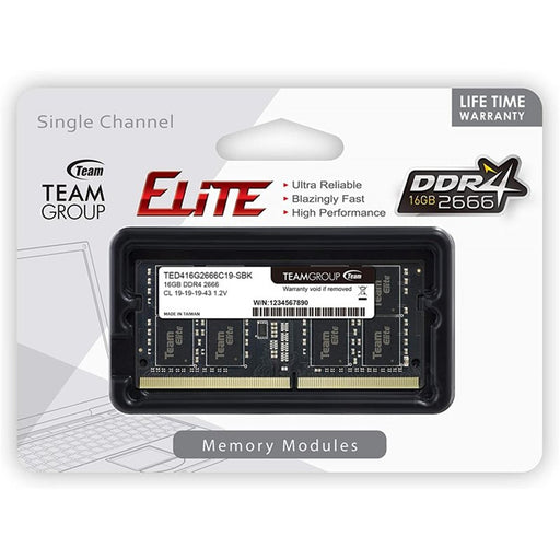 Team Elite 16GB No Heatsink (1 x 16GB) DDR4 2666MHz SODIMM System Memory-Gigante Computers