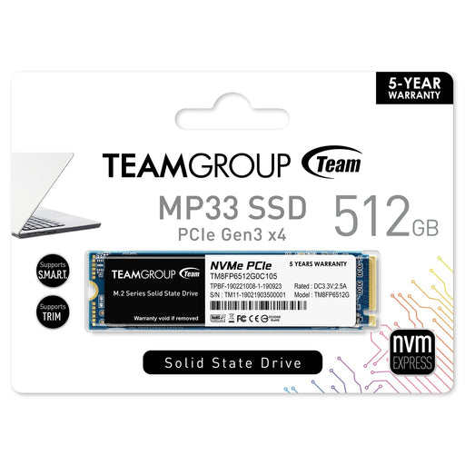 Team MP33 512GB M.2 NVMe SSD-Internal Hard Drives-Gigante Computers