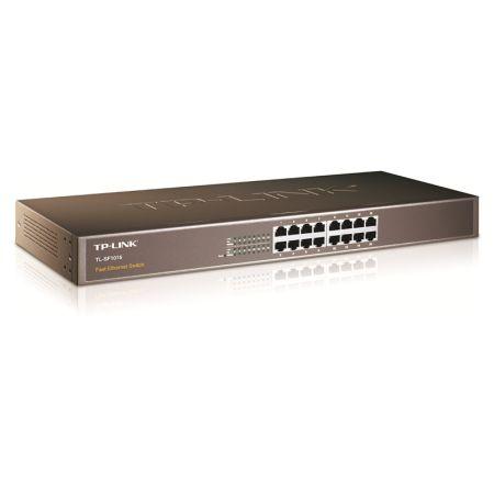 TP-LINK (TL-SF1016) 16-Port 10/100Mbps Unmanaged Rackmount Switch, 19-inch Steel Case-Switches-Gigante Computers