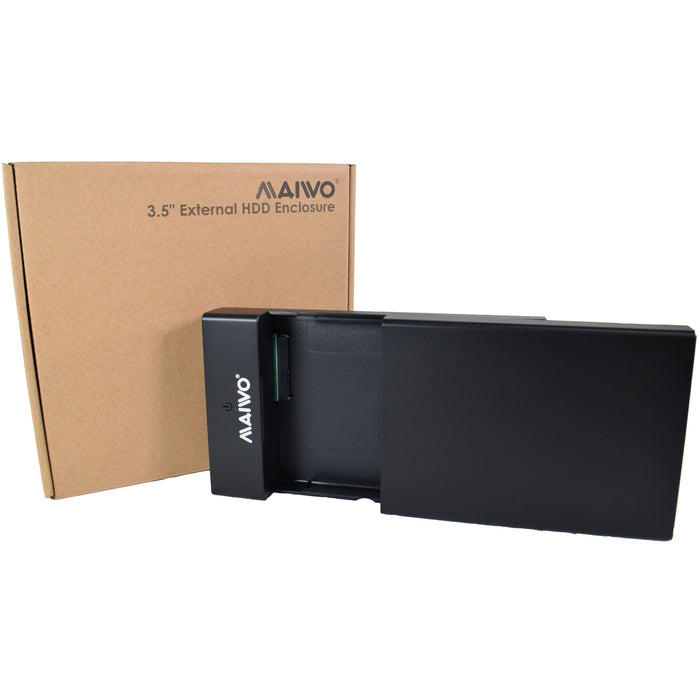 Maiwo USB 3.0 3.5 External Hard Drive Enclosure- Black  - With Power Adapter