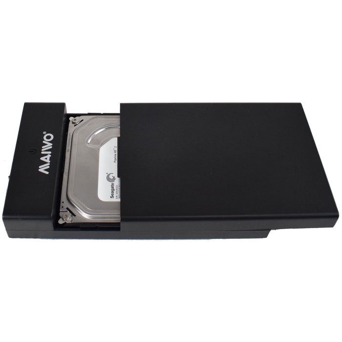 Maiwo USB 3.0 3.5 External Hard Drive Enclosure- Black  - With Power Adapter