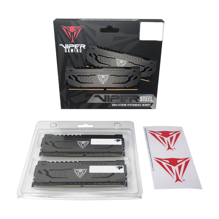 Patriot Viper Steel Series DDR4 16GB (2 x 8GB) 3200MHz Kit w/Gunmetal Grey heatshield