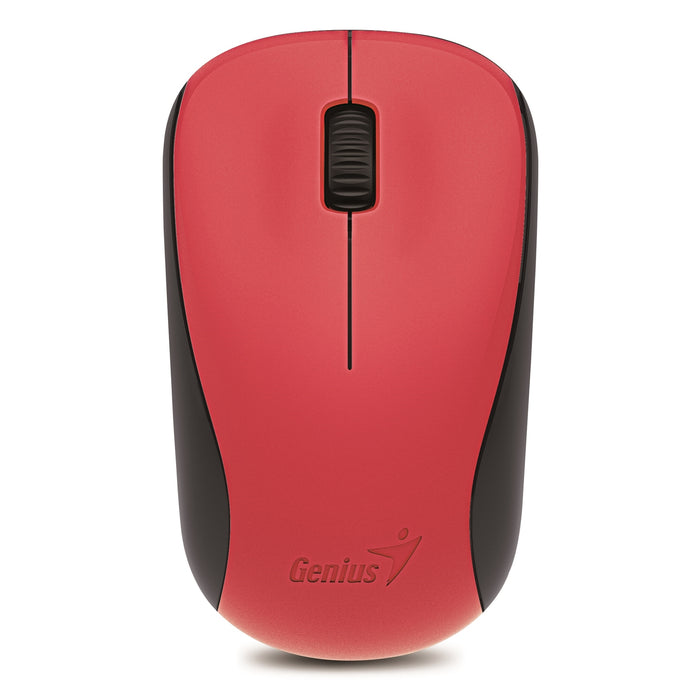 Genius NX-7000 Wireless Mouse, 2.4 GHz with USB Pico Receiver, Adjustable DPI levels up to 1200 DPI, 3 Button with Scroll Wheel, Ambidextrous Design, Red