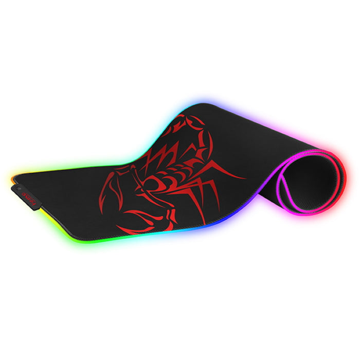 Marvo MG010 Gaming Mouse Pad, 7 colour LED with 3 RGB Effects, XL 800x310x4mm, USB Connection, Soft Microfiber Surface for speed and control with Non-Slip Rubber Base and Stitched Edges, Black