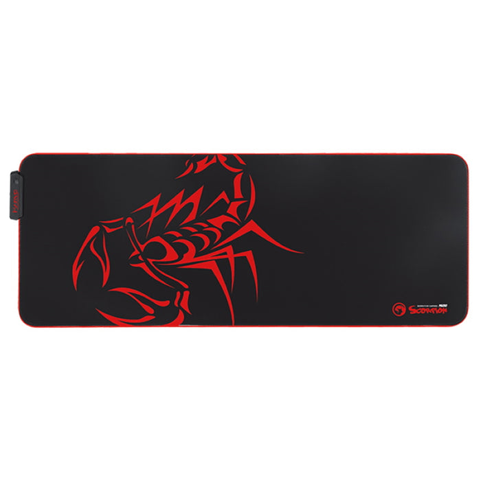 Marvo MG010 Gaming Mouse Pad, 7 colour LED with 3 RGB Effects, XL 800x310x4mm, USB Connection, Soft Microfiber Surface for speed and control with Non-Slip Rubber Base and Stitched Edges, Black