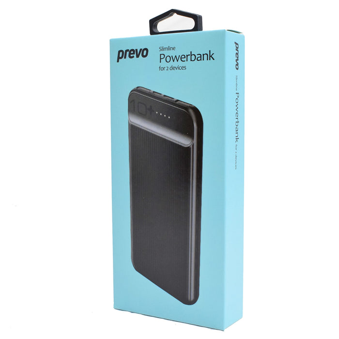 PREVO SP3012 10000mah Dual Slim Portable Power Bank Black