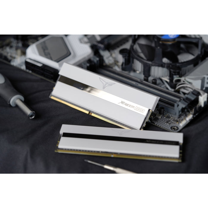 Team T-Force XTREEM ARGB 16GB White Heatsink with ARGB LEDs (2 x 8GB) DDR4 3600MHz DIMM System Memory