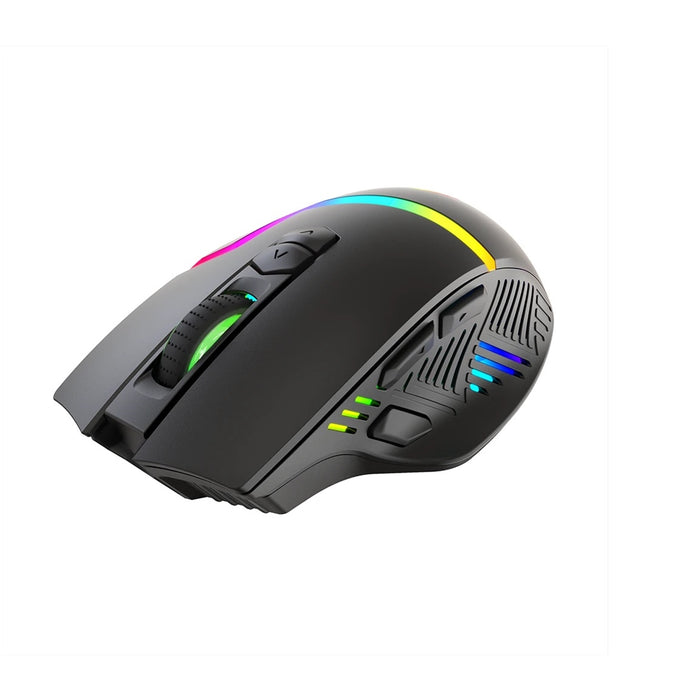 Marvo Scorpion M791W Wireless and Wired Dual Mode Gaming Mouse, Rechargeable, RGB with 7 Lighting Modes, 6 adjustable levels up to 10000 dpi, Gaming Grade Optical Sensor with 7 Buttons, Black