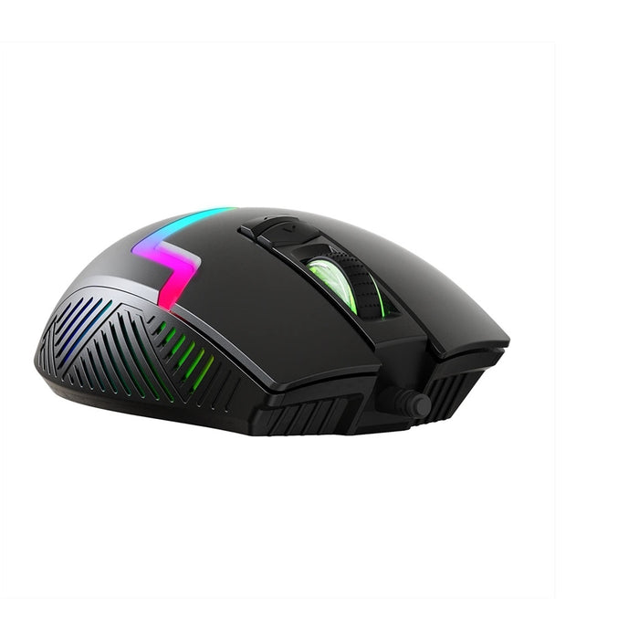 Marvo Scorpion M791W Wireless and Wired Dual Mode Gaming Mouse, Rechargeable, RGB with 7 Lighting Modes, 6 adjustable levels up to 10000 dpi, Gaming Grade Optical Sensor with 7 Buttons, Black