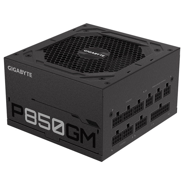 Gigabyte P850GM 850W PSU, 120mm Smart Hydraulic Bearing Fan, 80 PLUS Gold, Fully Modular, UK Plug, High-Quality Japanese Capacitors, Powerful Single +12V Rail