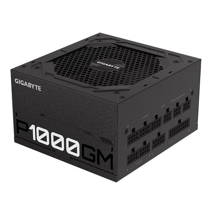 Gigabyte P1000GM 1000W PSU, 120mm Smart Hydraulic Bearing Fan, 80 PLUS Gold, Fully Modular, UK Plug, High-Quality Japanese Capacitors, Powerful Single +12V Rail