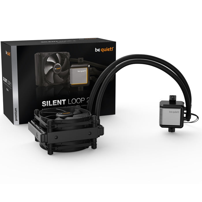 Be Quiet! Silent Loop 2 120mm ARGB Liquid CPU Cooler, Dampened & Adjustable Pump, 2 x 12cm Silent Wings 3 PWM Fans