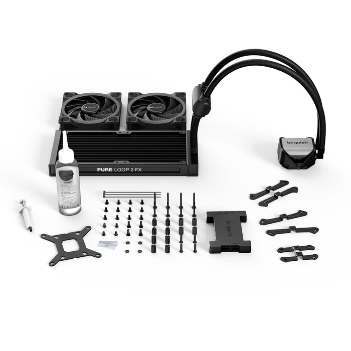 Be Quiet! Pure Loop 2 FX ARGB 240mm Liquid CPU Cooler, 2 x 12cm Light Wings ARGB Fans, ARGB PWM Hub