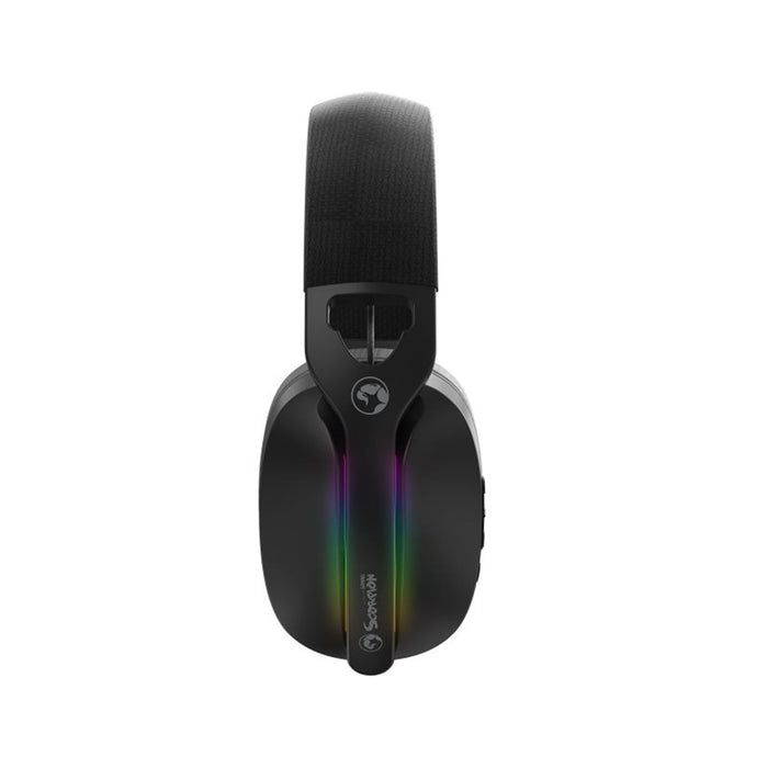 Marvo Scorpion HG9086W Gaming Headphones, Tri-Mode Connection, 2.4GHz Wireless, BT 5.3 or Wired, Sterio Sound, RGB - PC, Android, MAC OS, iOS, PS4, PS5 and Switch Compatible, 40mm Audio Drivers, Omnidirectional Mic