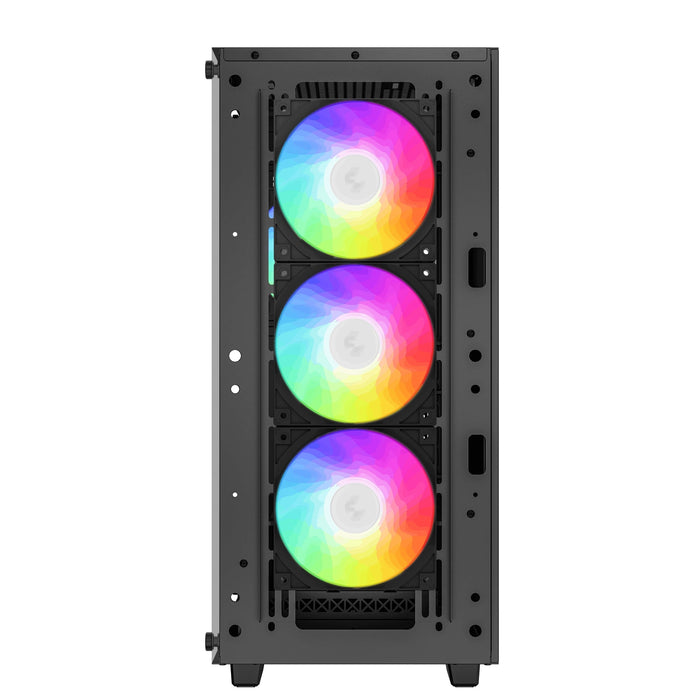 DeepCool CC560 ARGB Case, Gaming, Black, Mid Tower, 1 x USB 3.0 / 1 x USB 2.0, Tempered Glass Side Window Panel, Abundant Airflow Performance, Addressable RGB LED Fans, ATX, Micro ATX, Mini-ITX