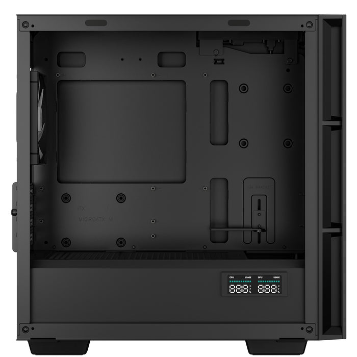 DeepCool CH360 Digital Gaming Case: Black Mid Tower with Tempered Glass Side Window Panel, Advanced Cooling, USB 3.0/USB-C Ports, Pre-Installed Fans, Micro ATX/Mini-ITX