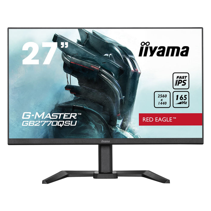 iiyama G-Master GB2770QSU-B5 Red Eagle 27 Inch Gaming Monitor, Black, WQHD, IPS, 165Hz, 0.5ms, FreeSync, HDMI, Display Port, USB Hub, Speakers, Int PSU, Height Adjustable, Pivot, VESA