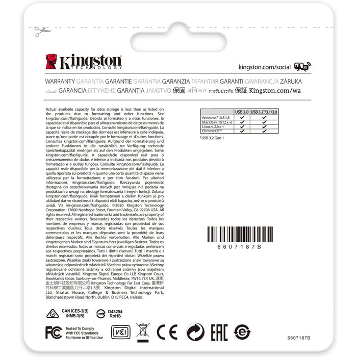 Kingston DataTraveler DTKN/512GB Kyson USB flash drive, 512 GB, USB 3.2 Gen 1 , Capless, Metal