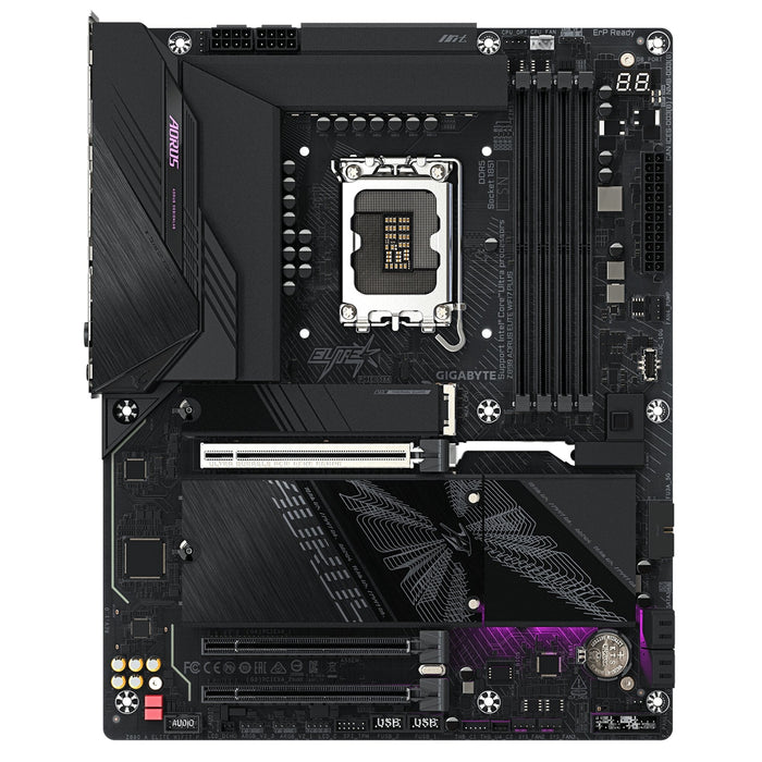 Gigabyte Z890 AORUS ELITE WIFI7 PLUS Intel 1851 Socket Motherboard, ATX, 4x DDR5 Slots, 4x M.2 Sockets, Fitted I/O Shield, 5GbE LAN, Wi-Fi 7, 1x DisplayPort / 1x USB-C (USB4)