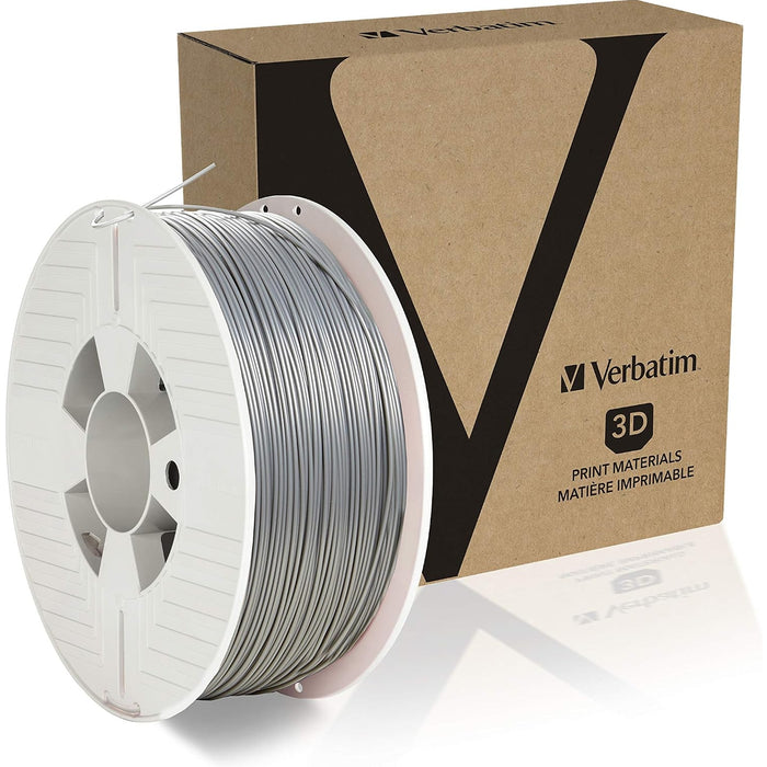 Verbatim PLA-Filament 3D-Printing,1.75mm, 1kg, High End Polyactide-Filament For Material Extrusion, For 3D-Printer & 3D-Pen, 3D-Printer-Filament Made Of PLA, 1 Spool 335m, Silver/Metal Grey