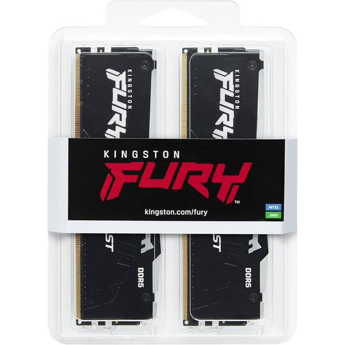 Kingston FURY Beast KF556C36BBEAK2-16 16GB (2x 8GB) DIMM System Memory, 5600MHz, DDR5, CL36, Black, RGB, AMD EXPO/Intel XMP