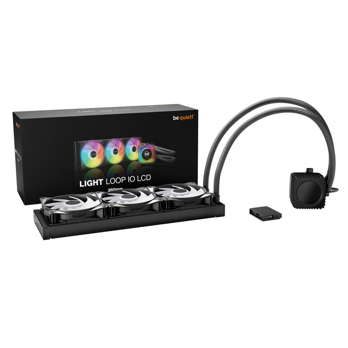 be quiet! Light Loop IO LCD 360mm Black AIO CPU Liquid Cooler, IPS Display, ARGB, 3x Light Wings LX 120mm PWM Fans and IO Controller