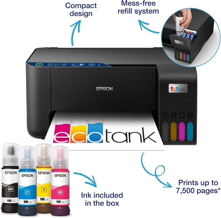 Epson EcoTank ET-2861 Multifunction Wi-Fi Ink Tank Printer Colour Wireless All-in-One A4 5760x1440 DPI