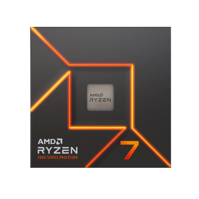 AMD Ryzen 7 7700 with Radeon Graphics, 8 Core Processor, 16 Threads, 3.8Ghz up to 5.3Ghz Turbo, 40MB Cache, 65W, Wraith Prism LED Cooler-Processors-Gigante Computers