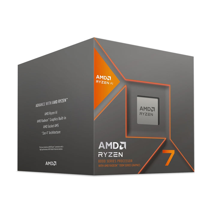 AMD Ryzen 7 8700G 4.2GHz 8 Core AM5 Processor, 16 Threads, 5.1GHz Boost, Radeon Graphics-Processors-Gigante Computers