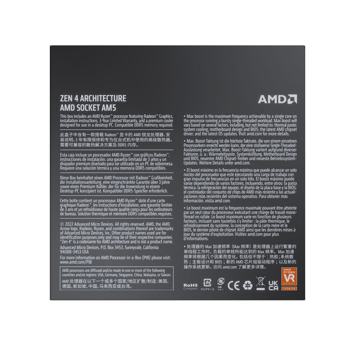 AMD Ryzen 9 7900 with Radeon Graphics, 12 Core Processor, 24 Threads, 3.7Ghz up to 5.4Ghz Turbo, 76MB Cache, 65W, Wraith Prism LED Cooler-Processors-Gigante Computers